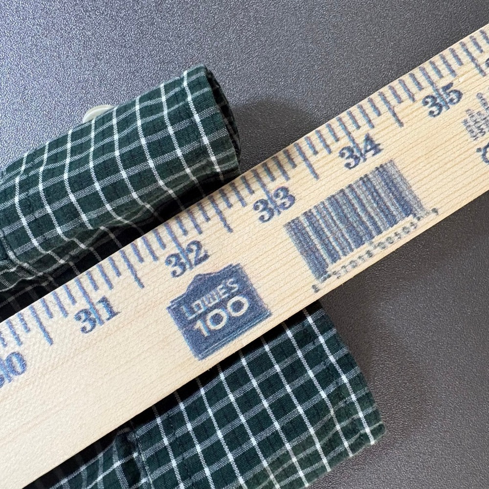 VTG Vesi Sportswear Notre Dame Mens Medium Green Check Cotton Button Down LS - Picture 9 of 10